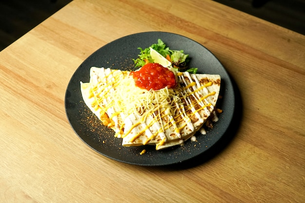 Tortilla em uma mesa de restaurante