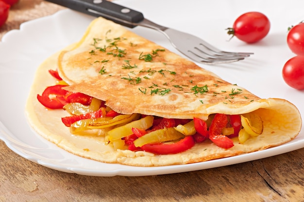 tortilla con pimientos asados