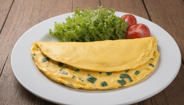 tortilla en un plato en una mesa de madera