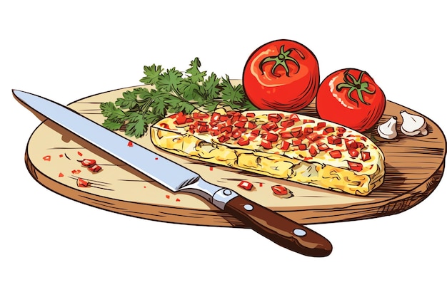 tortilla con tomates clip art