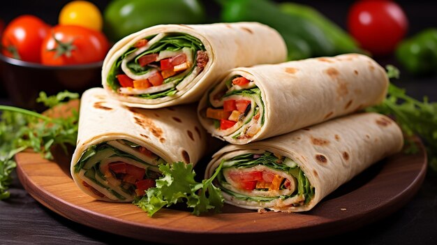 Tortilla-Wraps mit frischem Gemüse