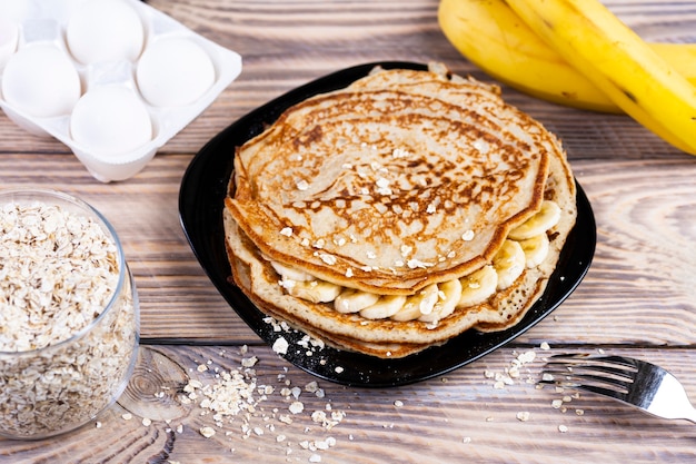 Tortitas de avena con plátano