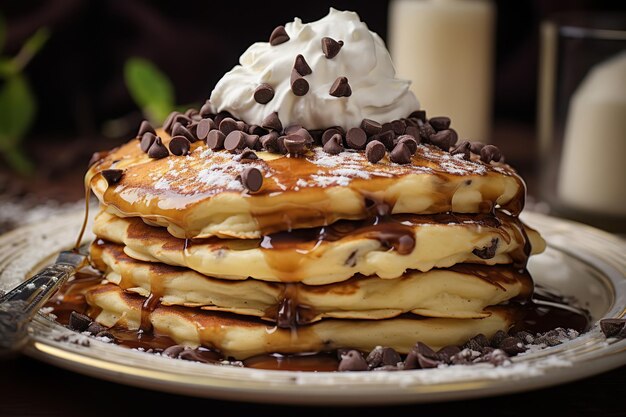 Tortitas Caseras con Nata Montada y Chocolate