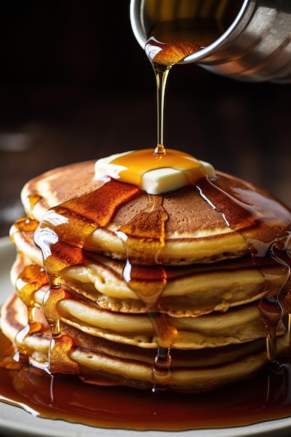 Tortitas caseras con sirope de arce