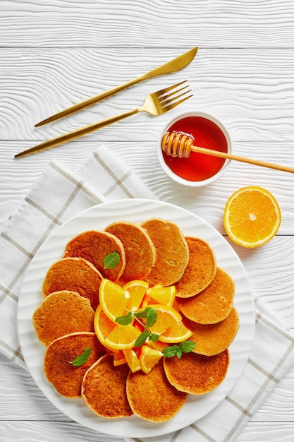 Tortitas dulces de avena con naranja y miel