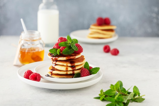 Tortitas dulces con frambuesa