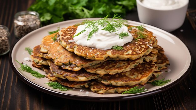 Tortitas De Patata De Trigo Sarraceno Con Crema Agria