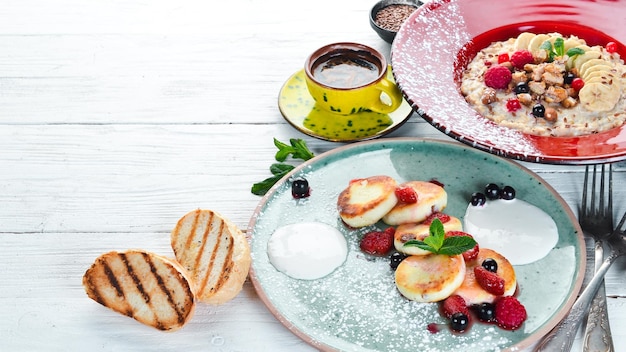 Tortitas de queso y avena Desayuno