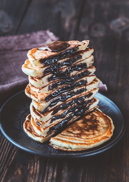 Tortitas rellenas de chocolate