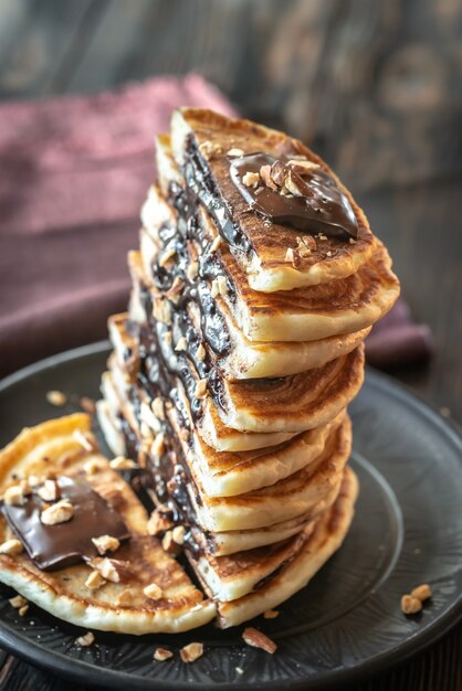 Tortitas rellenas de chocolate