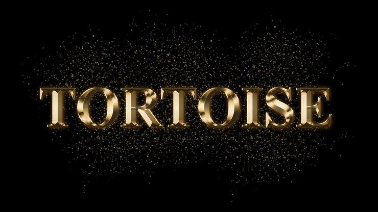 Foto tortoise efecto de texto de oro texto de oro con chispas texto chapado en oro efecto de texto nombre de animal