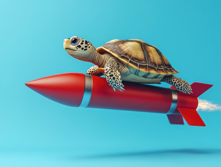 La tortuga en un cohete