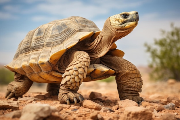 La tortuga de la estepa en la naturaleza