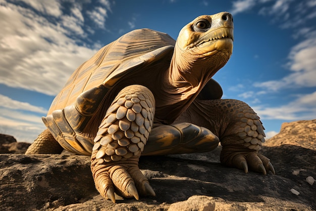 Tortuga de Galápagos al sol