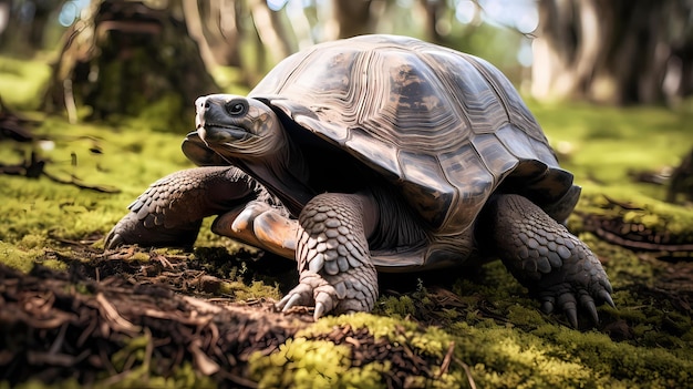 Tortuga gigante de Galápagos en la naturaleza