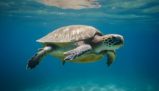 una tortuga nadando en el océano