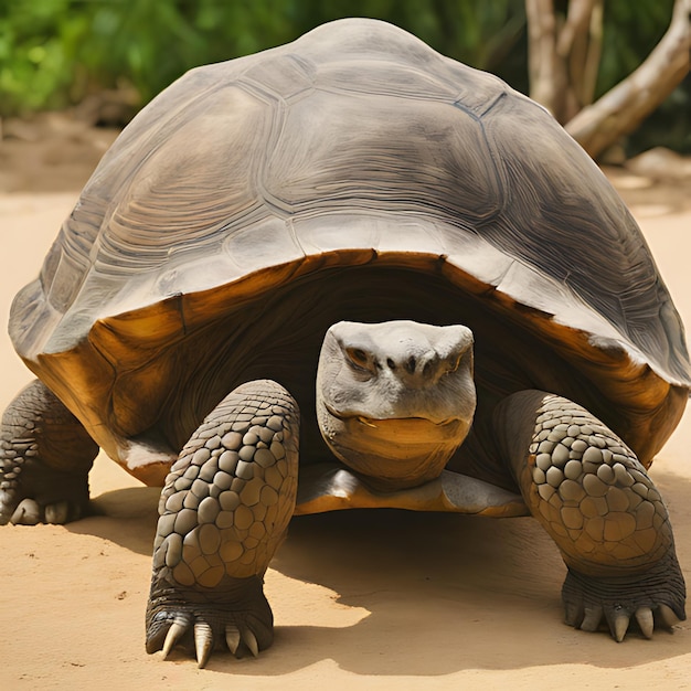 una tortuga con un ojo negro y una cabeza gris