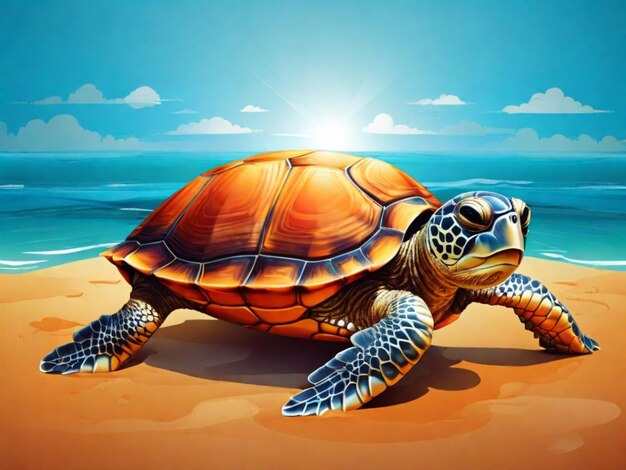 Foto tortuga en la playa