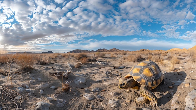 Foto una tortuga en las rocas