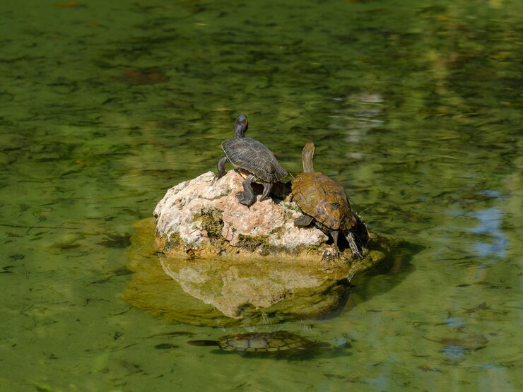 Foto tortugas en el estanque