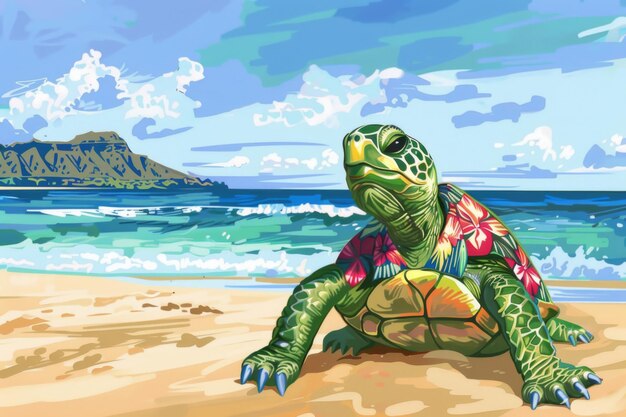 Las tortugas: una excursión a la playa hawaiana