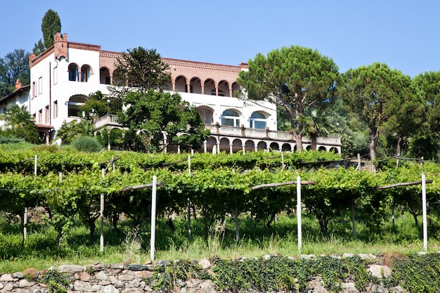 Toscana, Italia. Villa de lujo italiana en el campo, cerca de un viñedo de Lambrusco