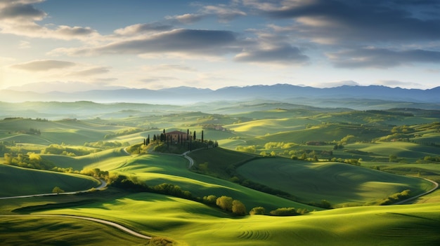 Toskana-Landschaft Panorama der Toskana Italien