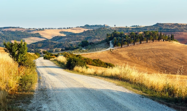 Toskana-Sonnenaufganglandschaft Italien