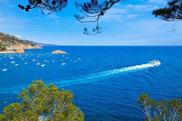 Foto tossa de mar vista aérea na costa brava de girona