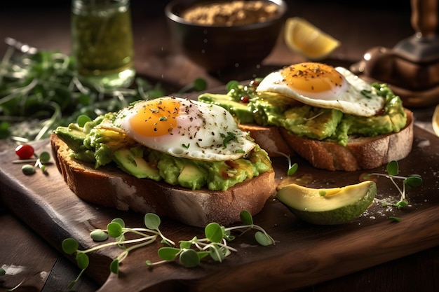 Tosta de aguacate con huevo frito encima