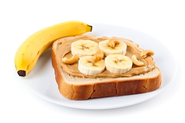 Tostadora mantequilla plátano fruta Comida postre Generar Ai