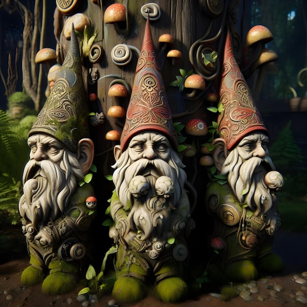 Foto totem de jardim inspirado em gnomos