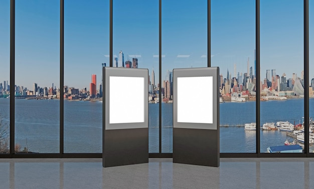 Totem e Kiosk Digital Signage renderizado em 3D