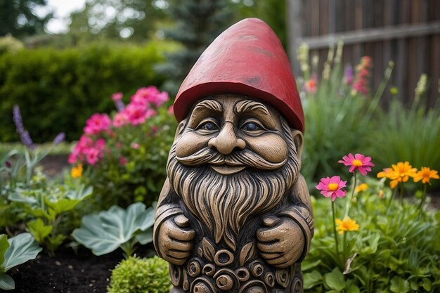 Foto el tótem de jardín inspirado en los gnomos