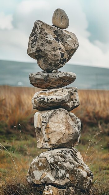 Foto totem no campo.