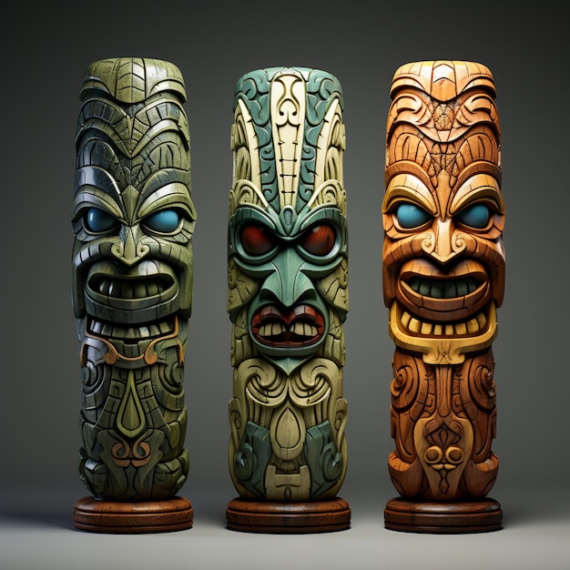 Totem Tiki estilizado