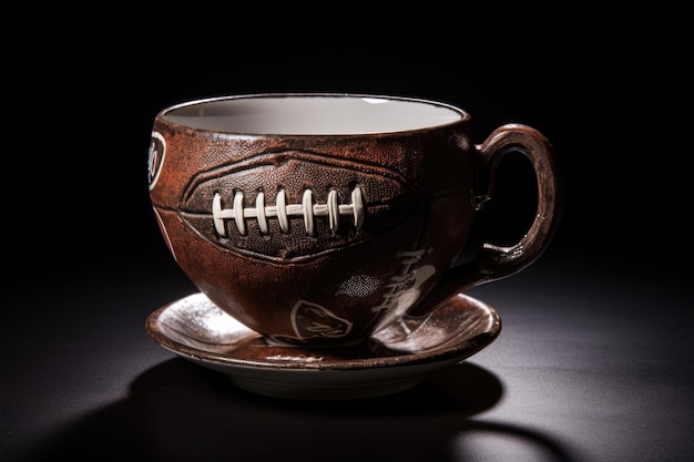 Touchdown Teacup Una taza de té única que se asemeja a un fútbol americano que aporta un toque lúdico a su experiencia de beber té