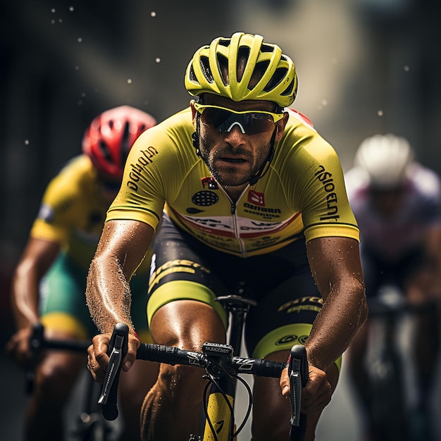 Tour de France Fahrradfahrt gelbes Trikot