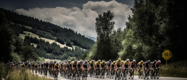 Foto el tour de francia etapas de montaña sprints contrarreloj ia generativa