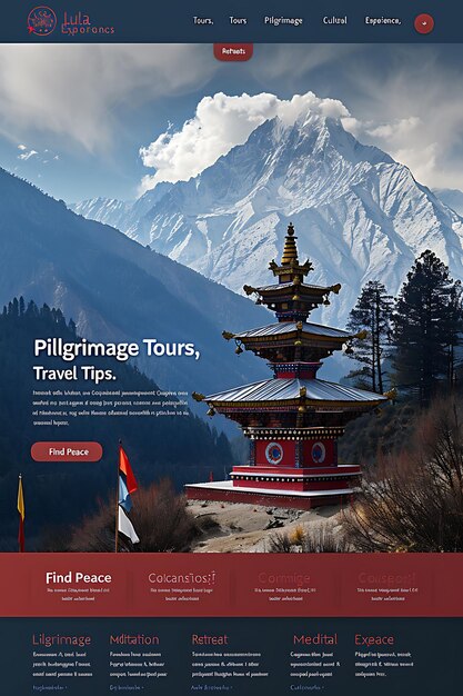 Tour de Lhasa con efecto de desplazamiento de paralaje Diseño espiritual D Diseño de sitios web de viajes Diseño de ideas