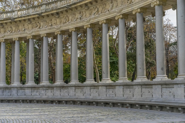 Tourismus Brunnen und Gärten des königlichen Jardin del Retiro in Madrid, Spanien