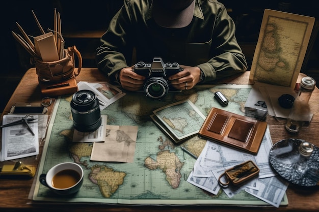 Foto tourismusplanung und notwendige ausrüstung für die reise generative ki