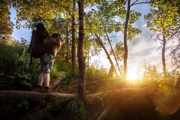 Tourist in der Natur