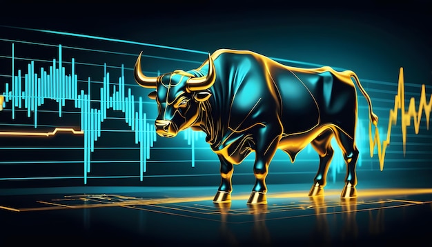 touro e urso infografia financeira gráfico de mercado de ações prêmio 10