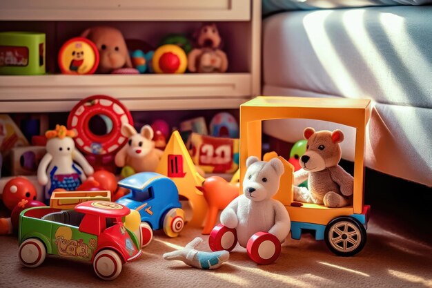 Toy Bliss Diversão colorida desencadeada no quarto das crianças IA generativa