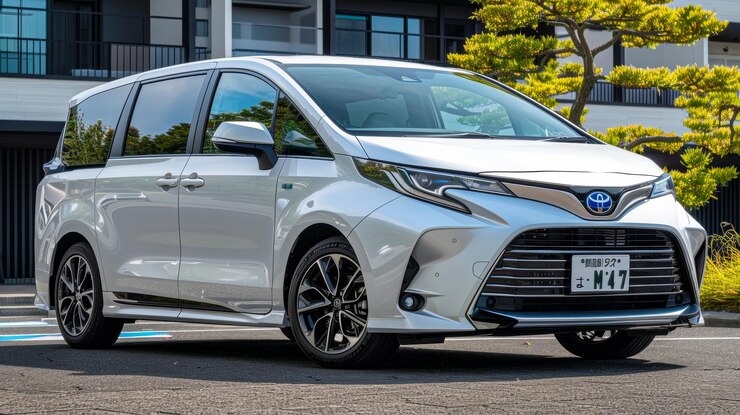 Un Toyota Corolla blanco está estacionado en un estacionamiento