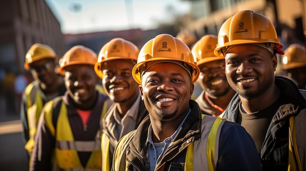 Un trabajador africano feliz