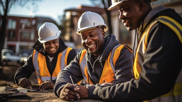 Un trabajador africano feliz