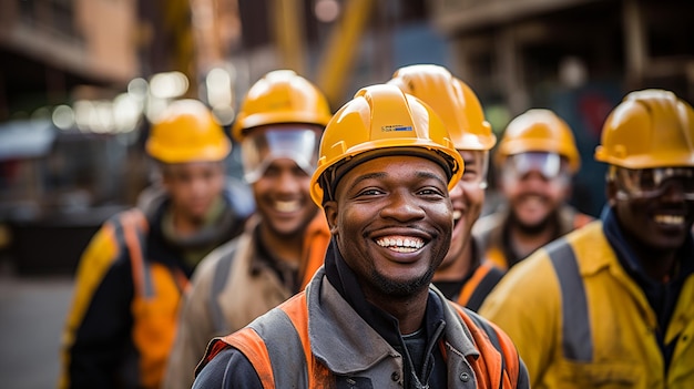 Un trabajador africano feliz