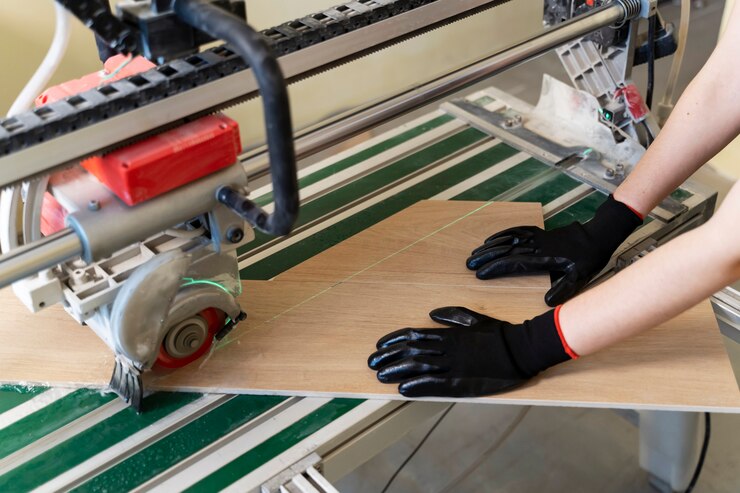 Foto trabajador de alto ángulo con guantes